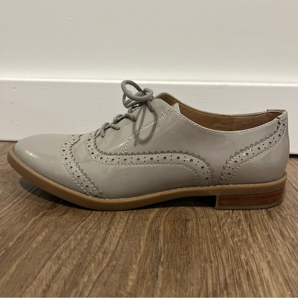 Brand New Franco Sarto "Imagine" Gray Patent Leather Wingtip Oxford Shoes 8M - Picture 13 of 16